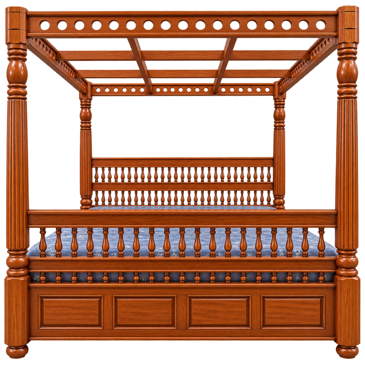 Teakwood Pillar Model King Size Cot